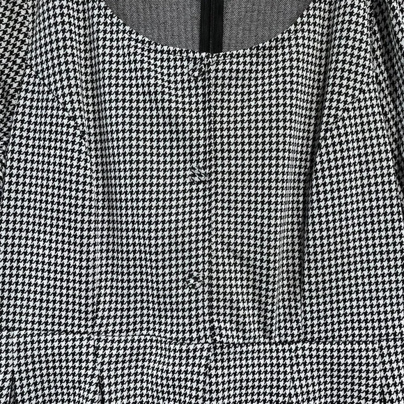 VFShow  Womens Peplum Dress‎ Size XXL Black Houndstooth Short Sleeve - Picture 3 of 13